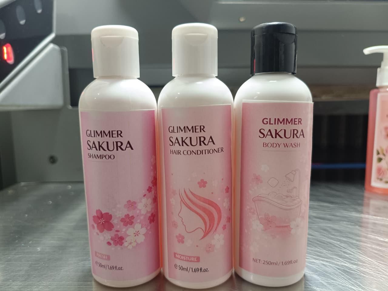 Sakura Shampoo, Hair Conditioner and Body Wash 50 ml each Pack of 3