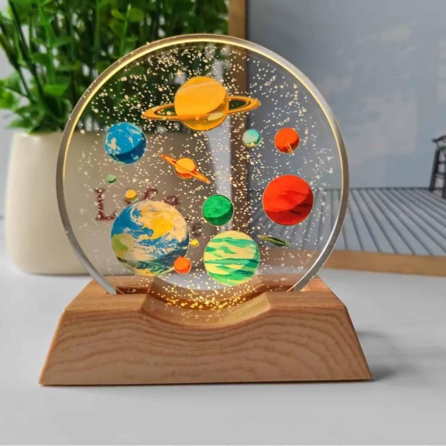 Glitter Starry Crystal Galaxy Visualization Lamp