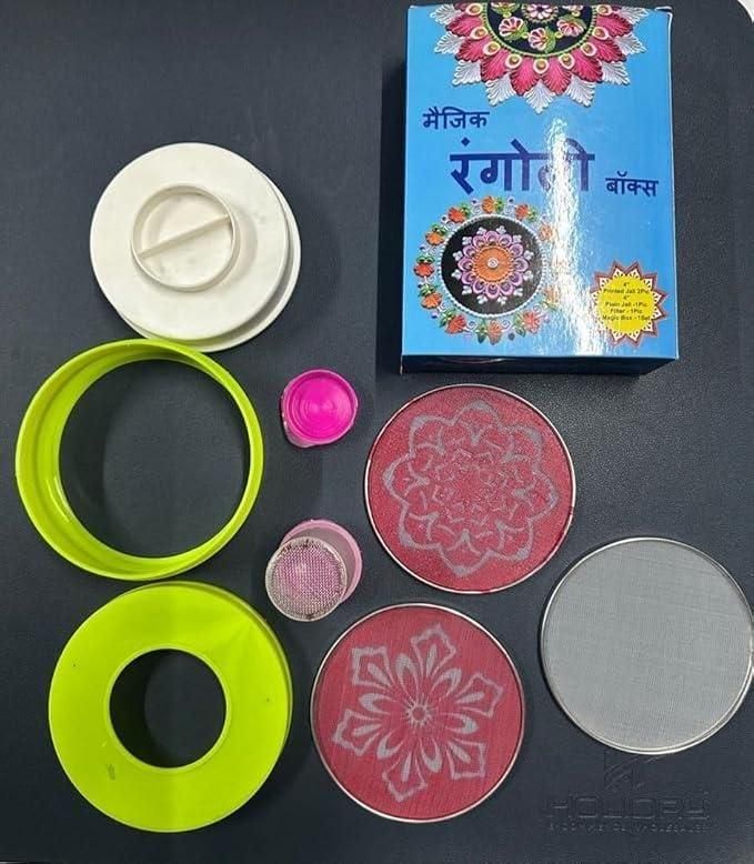 BD Rangoli Making Kit Includes Magic Tool (4 inch) Random Design