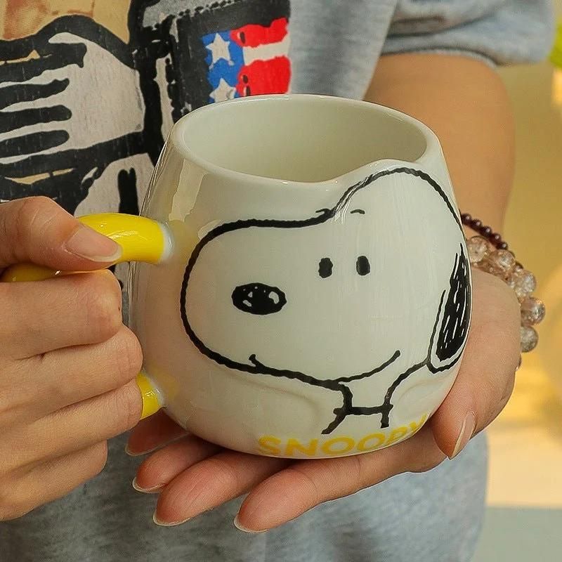 Anime Cartoon Snoopy Ceramic Mug Kawaii Home Milk Cup Couple Coffee Cup  500 ml Pack of 1