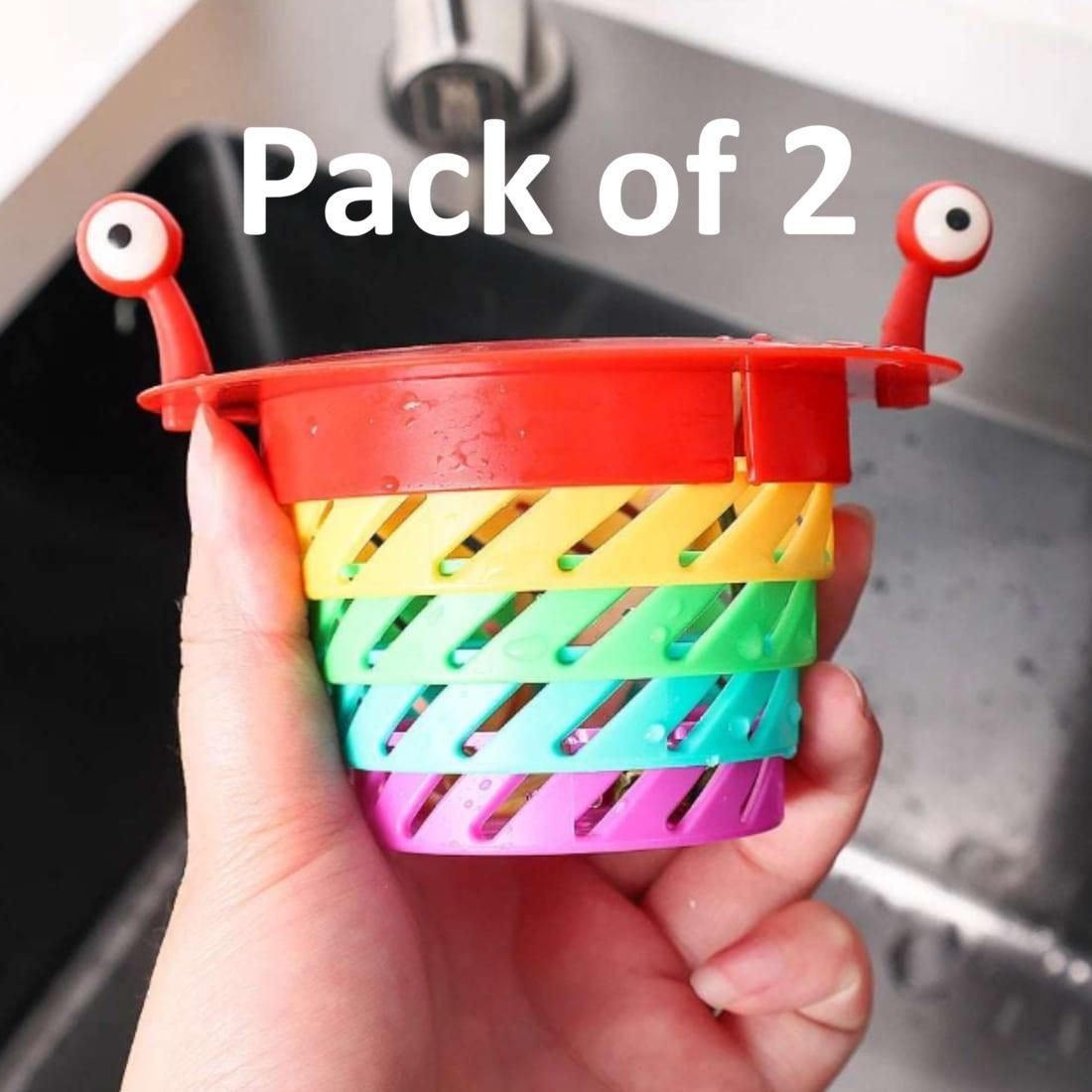Anti-Blocking Collapsible Sink Strainer Basket - Multicolor (Pack of 2)