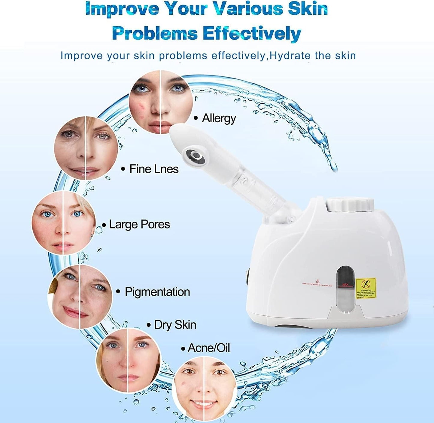 2 in 1 Facial Steamer and Hair Steamer