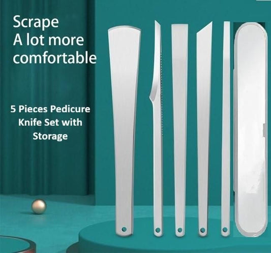5 Pieces Pedicure Knife Set with Storage Case