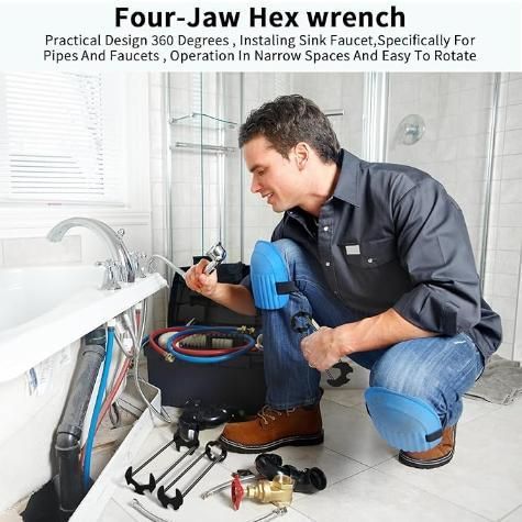 2 Pcs Dual Head Sink Wrench