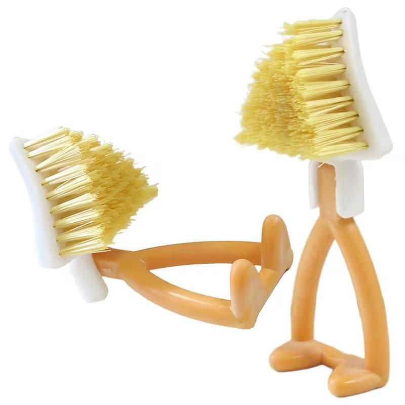 Foldable Triangular Gap Cleaning Brush with Soap Holder (Pack of 2)